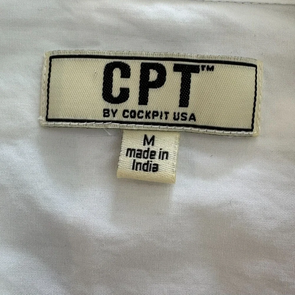 Vintage Cockpit USA Mens White Long Sleeve D.I. Heritage Button Up Shirt‎ Size M